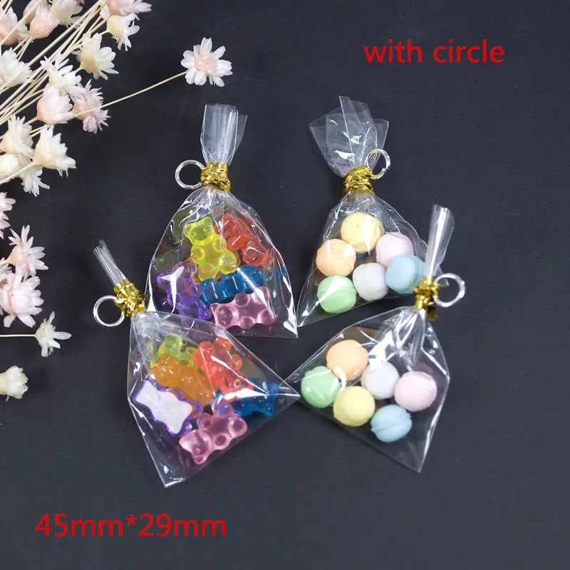 10Pcs Mini Macaron Cake & Bear Bag Charms Keychain Pendant DIY