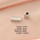 10Pcs Stainless Steel Strip Tube Charms DIY Jewelry Making