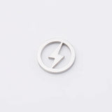 10Pcs Stainless Steel Lightning Charms Pendants 12mm Round Mirror Polish
