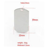 10Pcs Mirror Polish Stainless Steel Charms Rectangle Blank for DIY Necklace