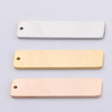 10Pcs Mirror Polish Stainless Steel Charms Rectangle Blank for DIY Necklace
