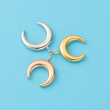 10Pcs Stainless Steel Crescent Moon Charms Pendants DIY Jewelry Making