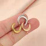 10Pcs Stainless Steel Crescent Moon Charms Pendants DIY Jewelry Making
