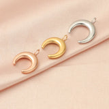 10Pcs Stainless Steel Crescent Moon Charms Pendants DIY Jewelry Making