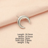 10Pcs Stainless Steel Crescent Moon Charms Pendants DIY Jewelry Making