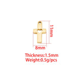10Pcs Mirror Polish Stainless Steel Heart Cross Pendant Charms