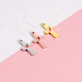 10Pcs Mirror Polish Stainless Steel Heart Cross Pendant Charms