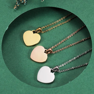 10Pcs Heart Pendant Necklace for Men Women