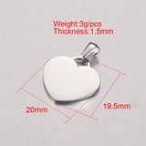 10Pcs Heart Pendant Necklace for Men Women
