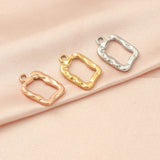 10Pcs Mirror Polished Stainless Steel Square Picture Frame Charms