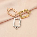 10Pcs Mirror Polished Stainless Steel Square Picture Frame Charms