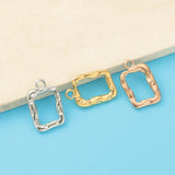 10Pcs Mirror Polished Stainless Steel Square Picture Frame Charms