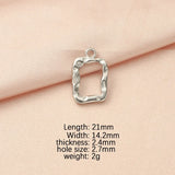 10Pcs Mirror Polished Stainless Steel Square Picture Frame Charms