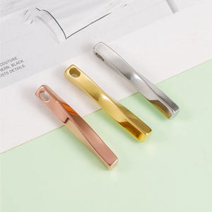 10Pcs Mirror Polish Steel Strip Bar Charms For DIY Jewelry