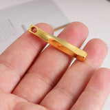 10Pcs Mirror Polish Steel Strip Bar Charms For DIY Jewelry