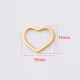 10Pcs Stainless Steel Heart Charms Love Pendants DIY Accessories 13x15mm
