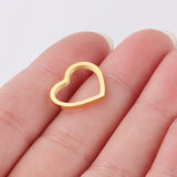 10Pcs Stainless Steel Heart Charms Love Pendants DIY Accessories 13x15mm