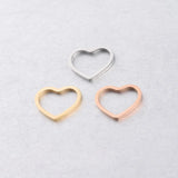 10Pcs Stainless Steel Heart Charms Love Pendants DIY Accessories 13x15mm