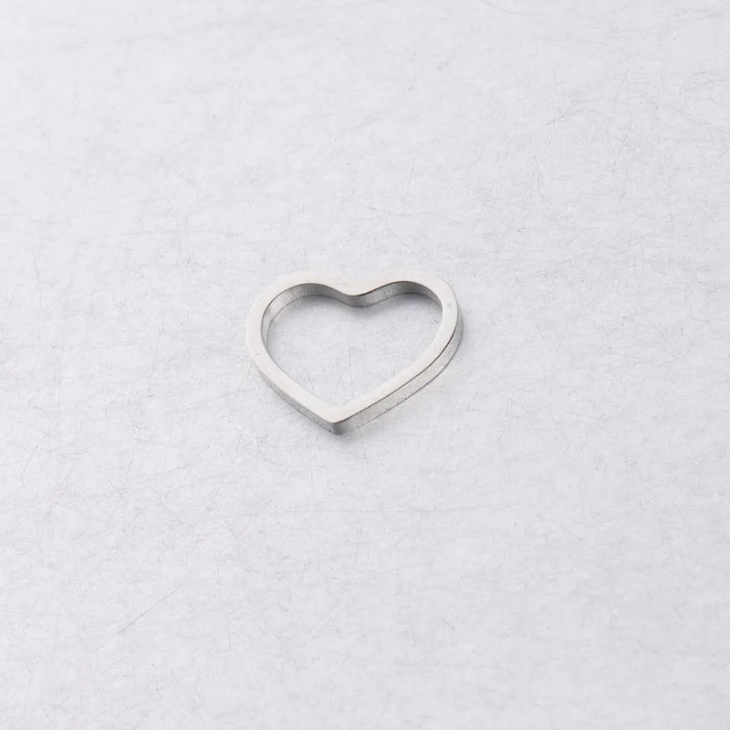10Pcs Stainless Steel Heart Charms Love Pendants DIY Accessories 13x15mm