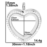10Pcs Heart Glass Living Locket Pendant Floating Medaillon Couple Jewelry
