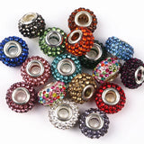 10Pcs/Lot Mix Rhinestone Beads Round DIY Spacer European Czech Beads Charms