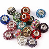 10Pcs/Lot Mix Rhinestone Beads Round DIY Spacer European Czech Beads Charms