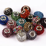 10Pcs/Lot Mix Rhinestone Beads Round DIY Spacer European Czech Beads Charms