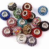 10Pcs/Lot Mix Rhinestone Beads Round DIY Spacer European Czech Beads Charms