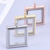 10Pcs Mix Colors Square Screw Memory Locket Pendant DIY Jewelry Accessories