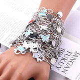 10Pcs/Lot Mixed Pearl Stainless Steel Bracelets Party Gift Charm Jewelry