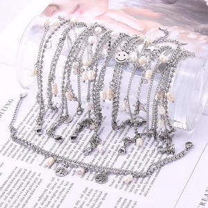 10Pcs Mixed Stainless Steel Bracelets Women Party Gift Charm Jewelry