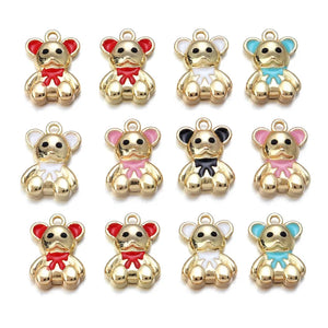 10Pcs Alloy Drip Oil Charms Animal Pendant DIY Jewelry Making Accessories