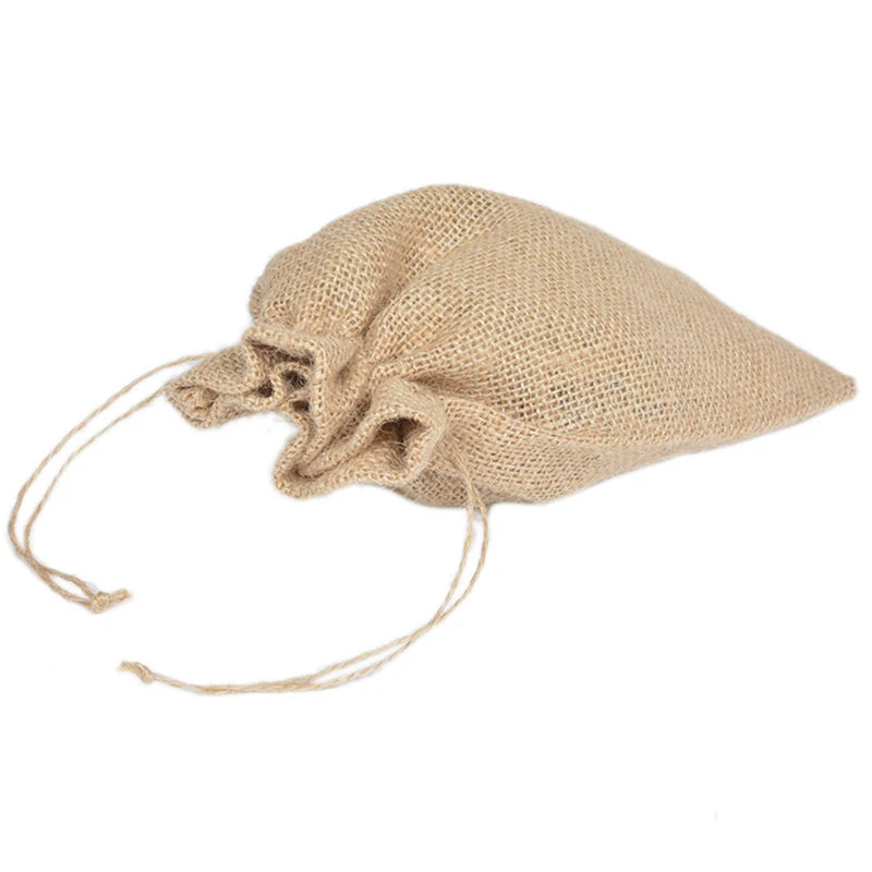 10Pcs/Lot Multi-size Gunny Cloth Drawstring Pouches Bamboo Charcoal Bags