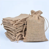 10Pcs/Lot Multi-size Gunny Cloth Drawstring Pouches Bamboo Charcoal Bags