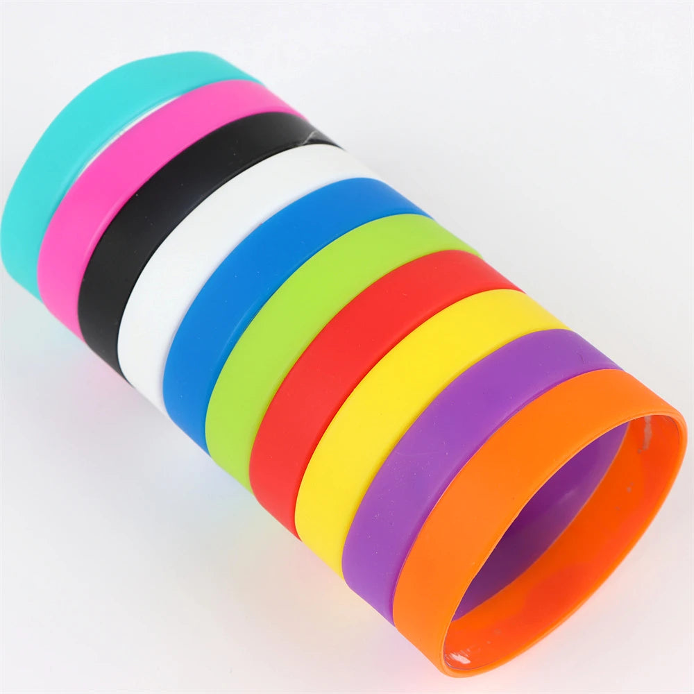10Pcs Mix Color Luminous Heart Silicone Bracelets Rubber Wristband