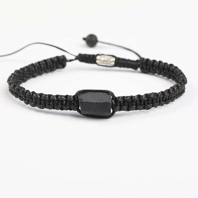 10Pcs Natural Tourmaline Chip Beads Cord Bracelet N0383JBC