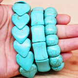 10Pcs Natural Stone Beads Bracelet Aquamarines Jades Agates Bangle Bracelets
