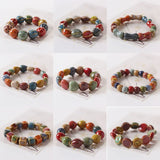 10Pcs/Lot Natural Stone Ceramic Bracelet Women's Drum Shaped Jade Bead Bracelet