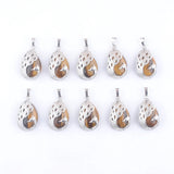 10Pcs Tigers Eye Pattern Water Drop Pendulum Pendants