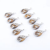 10Pcs Tigers Eye Pattern Water Drop Pendulum Pendants