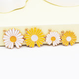 10Pcs Yellow Enamel Daisy Flower Charms For Jewelry Making