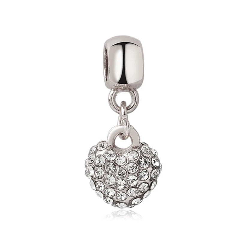 10Pcs Silver Peach Crystal Beads DIY Bracelet Accessories