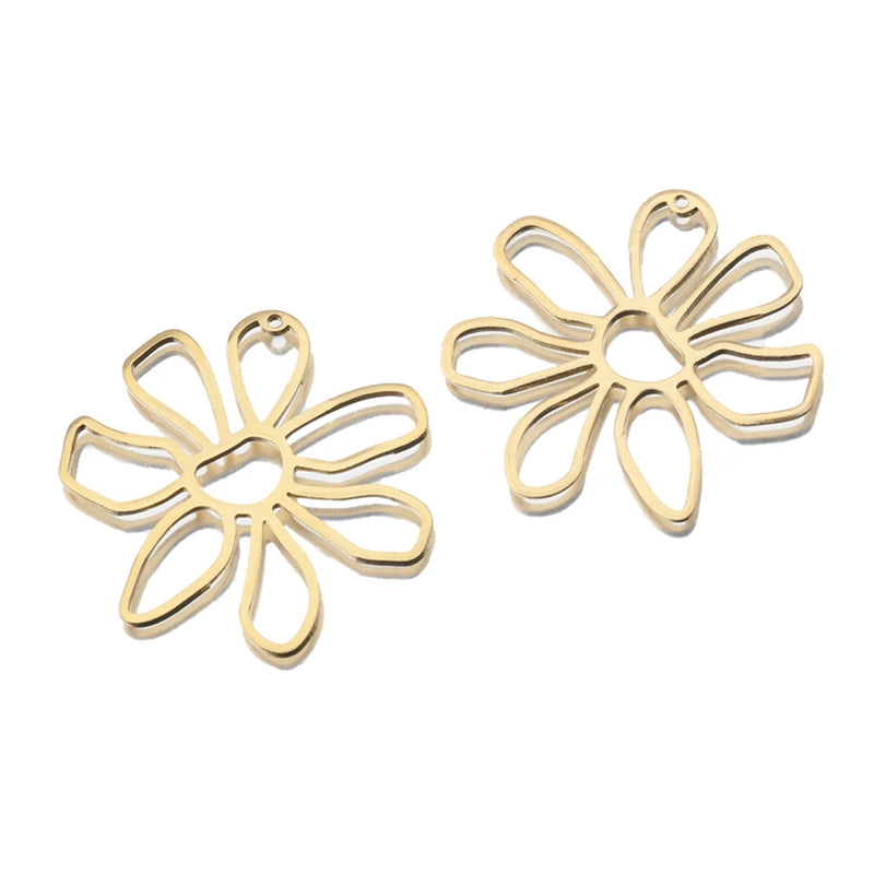 10Pcs Brass Hollow Butterfly Orchid Flower Charms For DIY Earrings