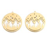 10Pcs Brass Mountain Celestial Star Moon Charms for DIY Jewelry Making