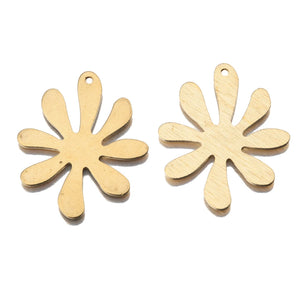10Pcs/Lot Brass Flower Charms For Earrings Necklace DIY