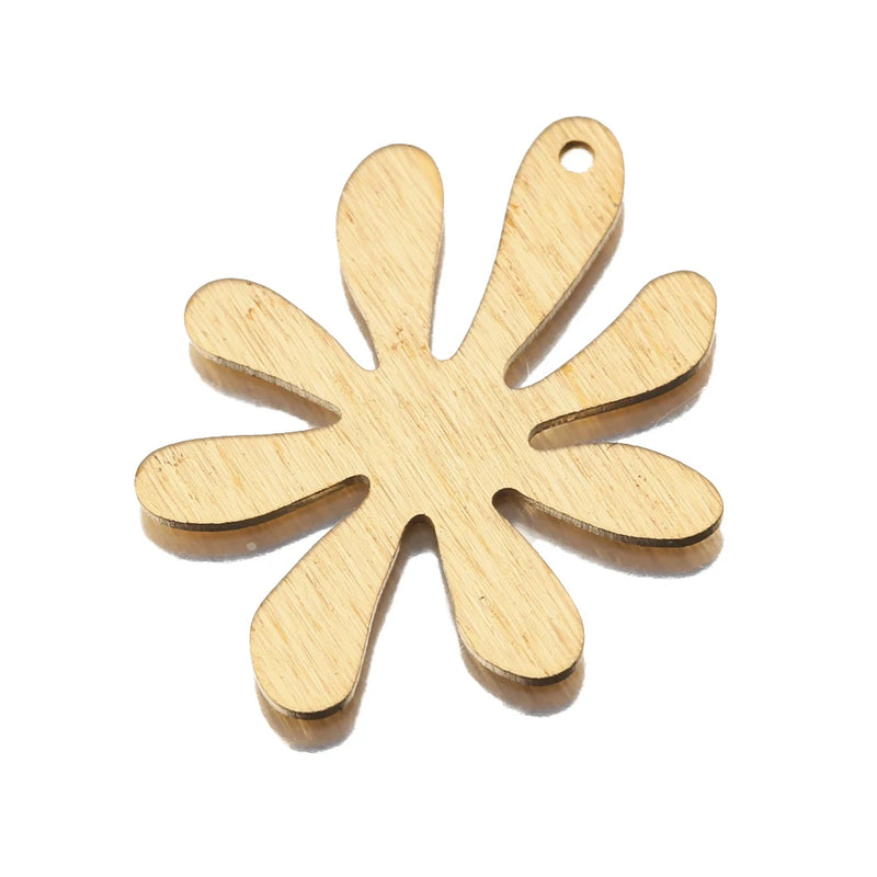 10Pcs/Lot Brass Flower Charms For Earrings Necklace DIY