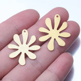 10Pcs/Lot Brass Flower Charms For Earrings Necklace DIY
