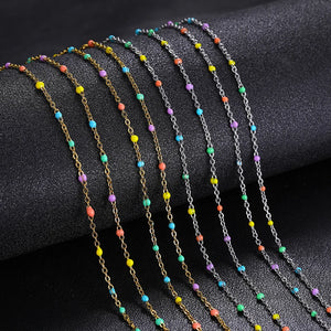 10Pcs Rainbow Chain DIY Necklace Delicate Choker Women Girls Jewelry