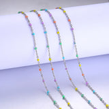 10Pcs Rainbow Chain DIY Necklace Delicate Choker Women Girls Jewelry