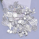 10Pcs/Lot Mix Witch Knot Moon Star Charms Stainless Steel Pendant Jewelry